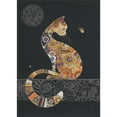 thumbnail image 1 of Bug Art Decorative Cat and Small Butterfly Blank Note Card, 1 of 2