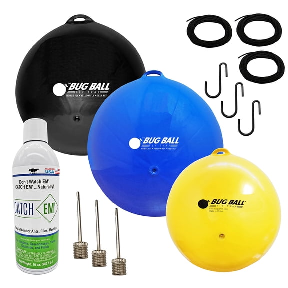 Bug Ball 3 Pack Deluxe Sampler Kit Complete - Biting Fly and Insect Trap