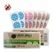 Bug Ball Bug Bite Patch, 24 Count, Natural Insect Bite Itch Relief from Mosquitos and Other Biting Insects, 10 Pack