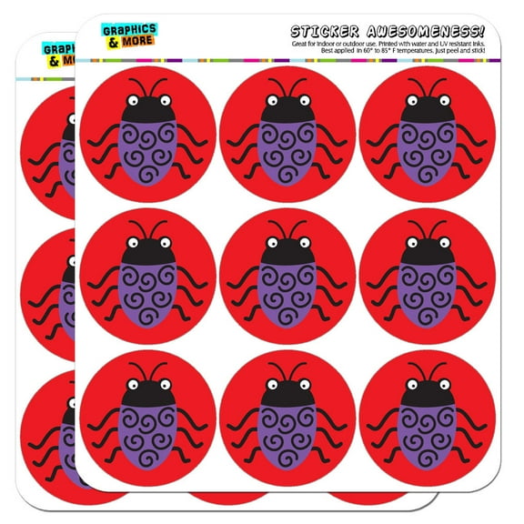 Bug Beetle Insect Purple 2" Scrapbooking Crafting Stickers