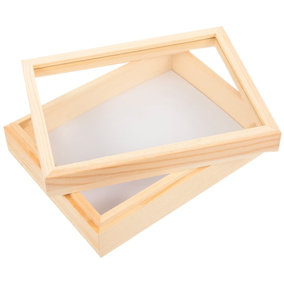 NIAIZEK Beige Wooden Insect Specimen Display Case for Bioexperiment Equipment Storage