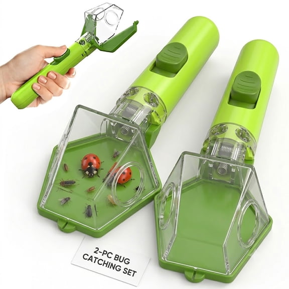 Bug Catcher – 2 Pack Insect Trap Kit with 6X Magnifier Glass, Handheld Bug Capture Tool for Indoor Outdoor Nature Exploration