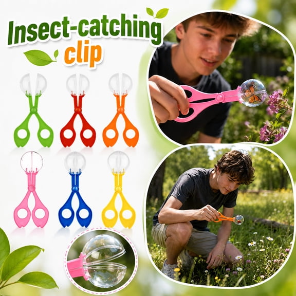 Bug Catcher, Bug Catcher for Student, Outdoor Activities for Student, Clear Container, 6 Pack 5.5X2.5 Inch Kids -Friendly Plastic Tong-Style Catch and Release Tool for Easy Bug