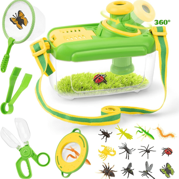 Bug Catcher for Kids, 29 PCS Bug Catching Kit with Bug Collector Toy Bugs Butterfly Net Glass Insect Catcher Tweezers, Outdoor Explorer Kit for Kids Age 3 4 5 6 7 8