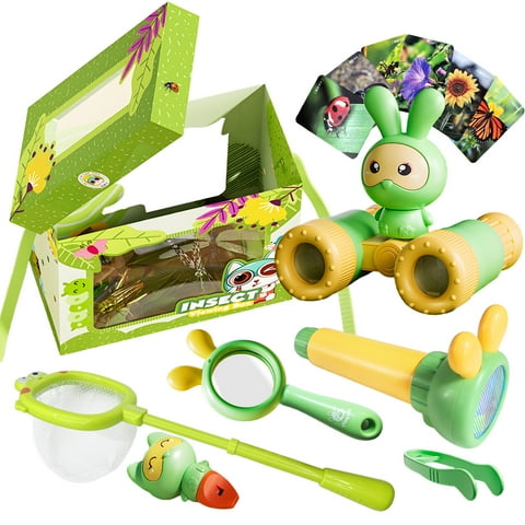 Rirool 31 Pcs Bug Catcher Kit for Kids, Outdoor Explorer Toys with Binoculars, Magnifying Glass & Insect Box, STEM Educational Camping Gift for Boys Girls Ages 3+