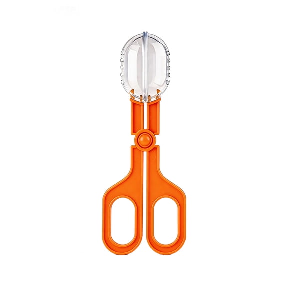 Bug Catcher Scissor Tongs, Transparent Plastic Scoop Head Insect Catcher for Kids Outdoor Nature Exploration Scientific Learning and Classroom Observation Toy, Orange