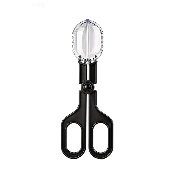 Bug Catcher Scissor Tongs, Transparent Plastic Scoop Head Insect Catcher for Kids Outdoor Nature Exploration Scientific Learning and Classroom Observation Toy, Black