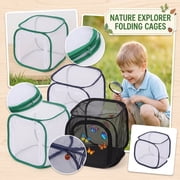Bug Catcher for Student, Butterfly Habitat Mesh Cage 12X12X12 Inch, Foldable Outdoor Insect Viewing Cage for Student Backyard Nature Study Spring Activities