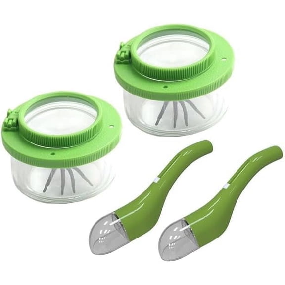 Paddsun Bug Catching Kit Tool 2 Sets for Kids & Adults Quick Release Grabber Trap Spider Insect Catcher - Green