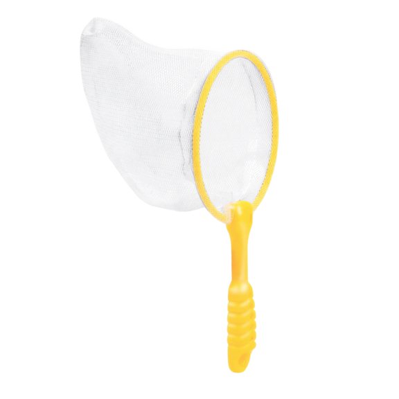 Bug Catching Net Yellow Plastic Handle for Summer Outdoor Exploration Backyard Play