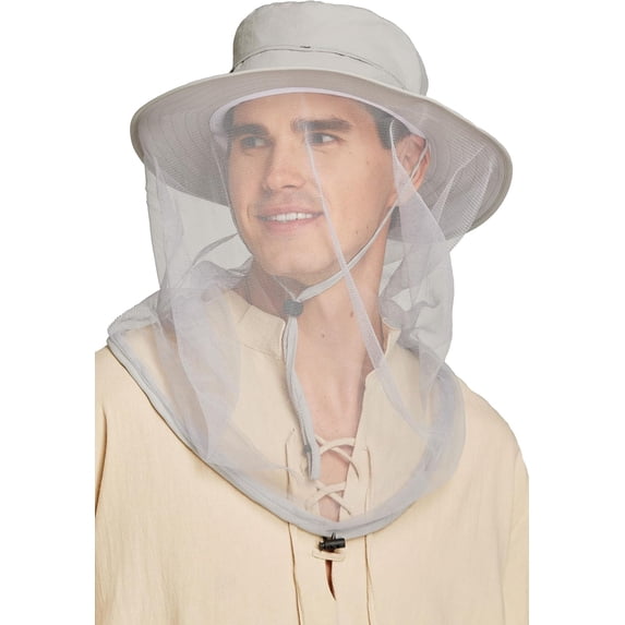 Bug Hat with Netting Safari Mesh Hats Sun Protection Fishing Hat Outdoors for Men Women 1Pack
