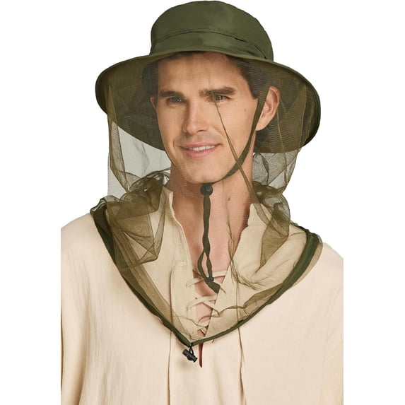 Bug Hat with Netting Safari Mesh Hats Sun Protection Fishing Hat Outdoors for Men Women 1Pack