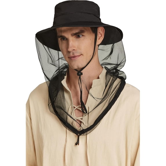 Bug Hat with Netting Safari Mesh Hats Sun Protection Fishing Hat Outdoors for Men Women 1Pack