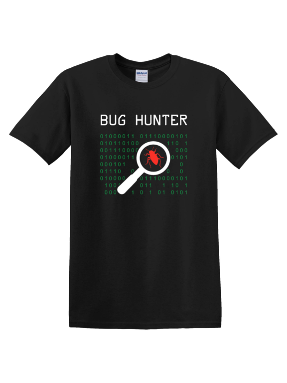 Bug Hunter Error Coding Computer Developer Music Lover Graphic T-Shirt