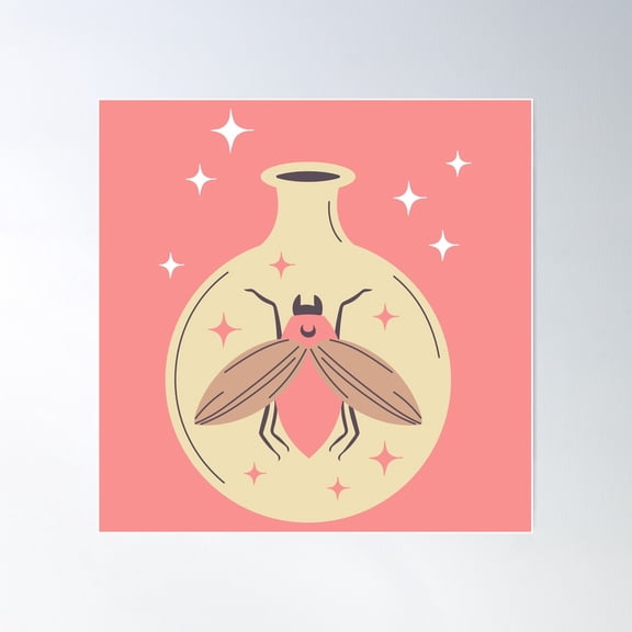 Bug In A Jar Poster Wall Art, Modern Wall Decor For Living Room Bedroom, 24x24 UNFRAMED