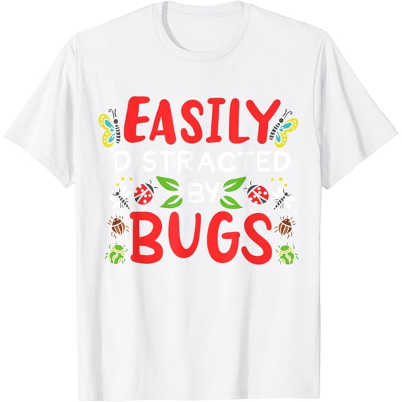 Bug Insect Gift for Entomologists and Bug Lovers T-Shirt100% pure cotton white short-sleeved T-shirts for men and women
