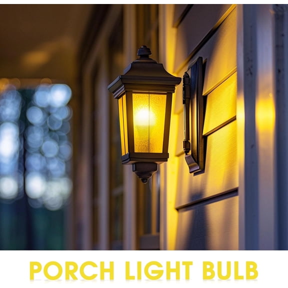 Bug Lights for Outside, Bug Light Bulbs, 60W Yellow Light Bulbs Outdoor Equivalent 9W, A19 E26 LED Amber Light Bulb, Non-Dimmable for Porch Lights, 2 Pack