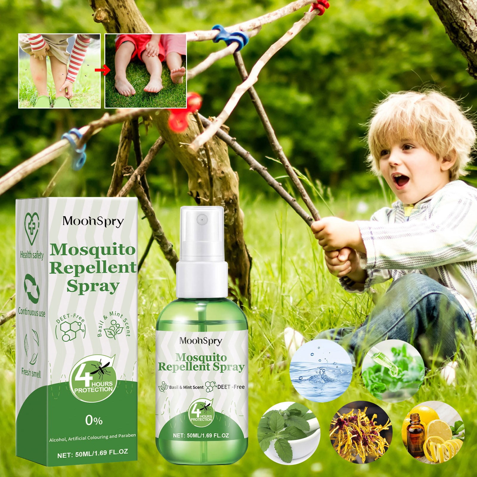 Bug Mosquitoes Spray,Natural Mosquito,Gnat Insect Deterrent Repellent