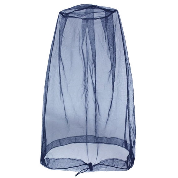 Bug Net for Head, Mosquito Repellent Outdoor, 17X20 in, Fine Mesh, Mosquito Netting, Drawstring Closure, Mosquito Net Hat, Bug Repellent Outdoor, Fishing Hiking, Navy, 1 Pc
