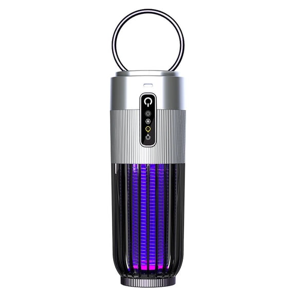 Bug Outdoor, Night Light Plug into Wall, Rechargeable Bug Zapper, Battery Powered Light, Electric Bug Zapper, Portable, Silver, 1 Pc