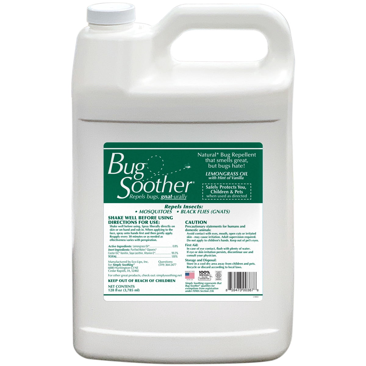 Bug Soother Natural Insect, Gnat & Mosquito Repellent & Deterrent for ...