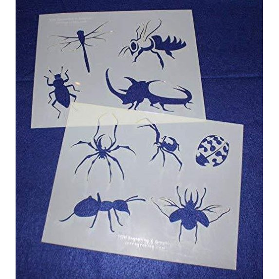 Bug Stencils - 2 Piece Set - 8 x 10 inches