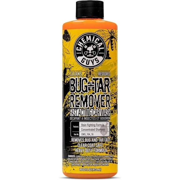 Bug and Tar Remover Fast Acting Car Wash - Heavy Duty Cleaner for Bugs, Tar, Grime, Tree Sap & Bird Droppings - Safe for Car Paint, Glass, Chrome, Plastic, All Exterior Surfaces - 16 oz