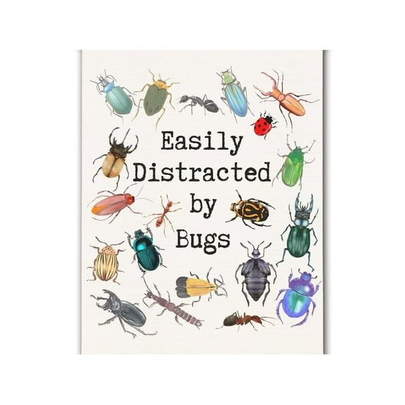 Bug Wall Decor poster Insect Decor, Easily Distracted by Bugs Wall Art poster Cottagecore Room Decor, Bug Poster for Kids Room Bedroom Playroom Classroom Decor poster