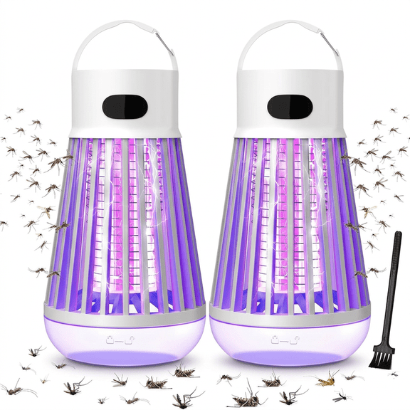 Bug Zapper-1500V, Indoor & Outdoor Mosquito Zapper,Insect Zapper with Hanging Hook, Trap for Fly, Insect, Mosquito & Bugs-2Pack