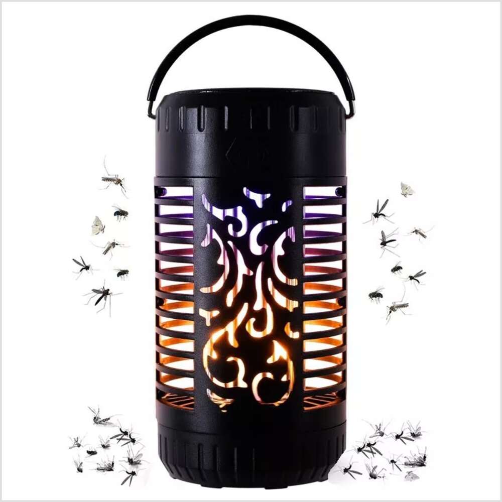 Bug Zapper 2 in 1 Solar Flame Effect Lamp Flame Effect Outdoor