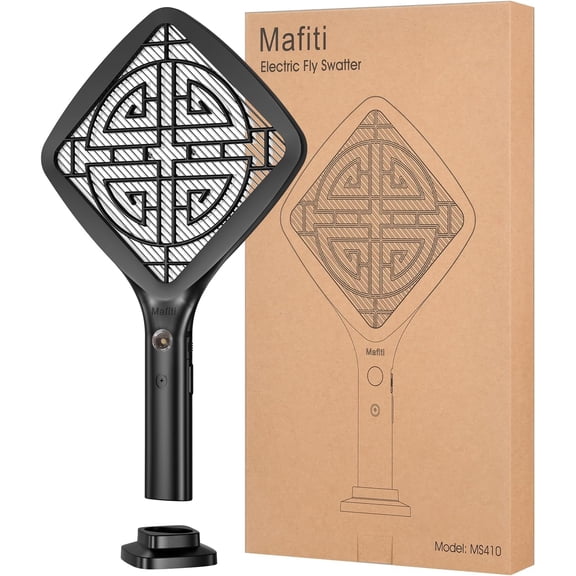 Bug Zapper 3000V Mini Electric Fly Swatter with LED Light,Bug Indoor Safety Grid for Home,Kitchen&Outdoor Camping-AA Battery Powered (not incl.)