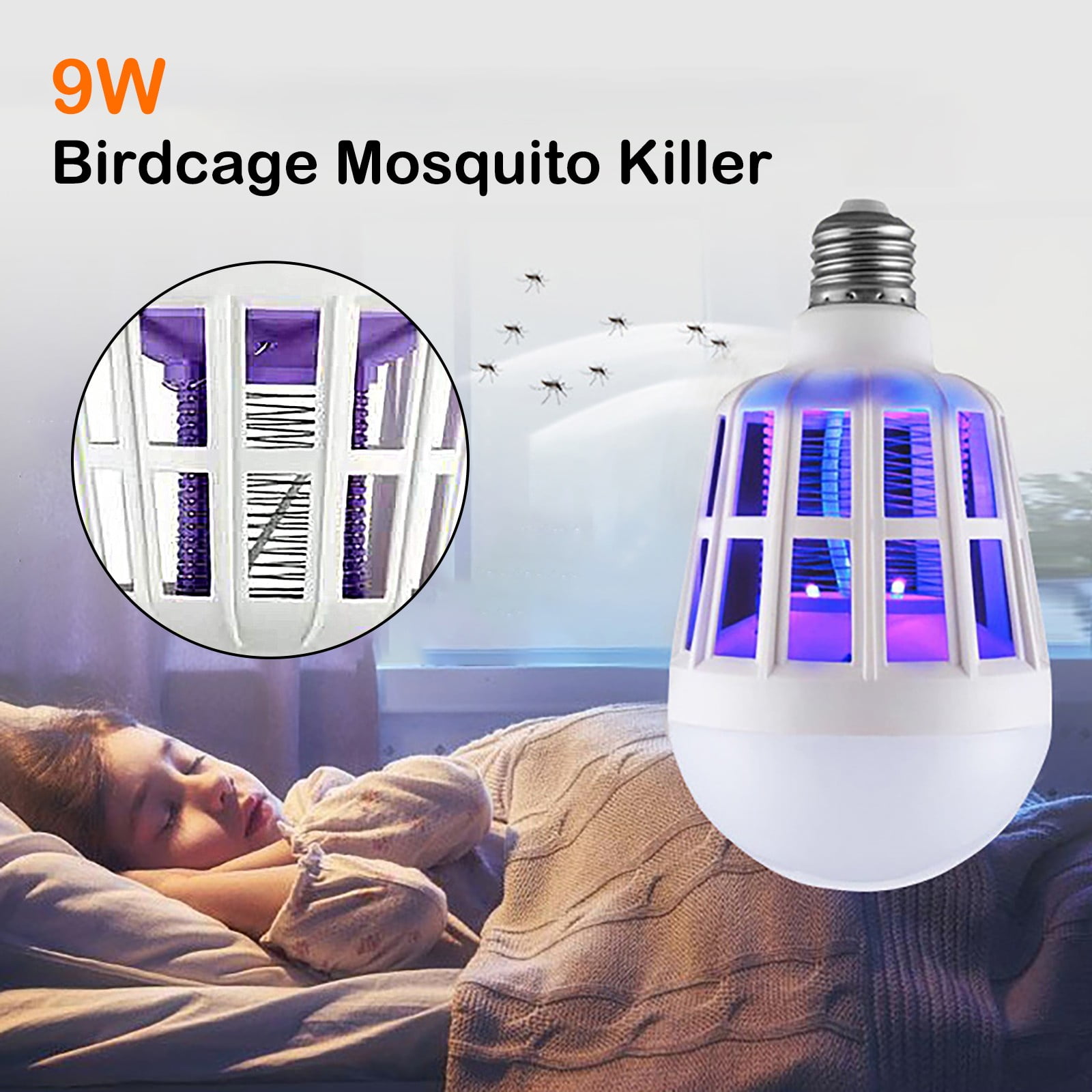 Bug Zapper, Electric Mosquito & Fly Zappers/Killer, Mosquito Bulb 9W