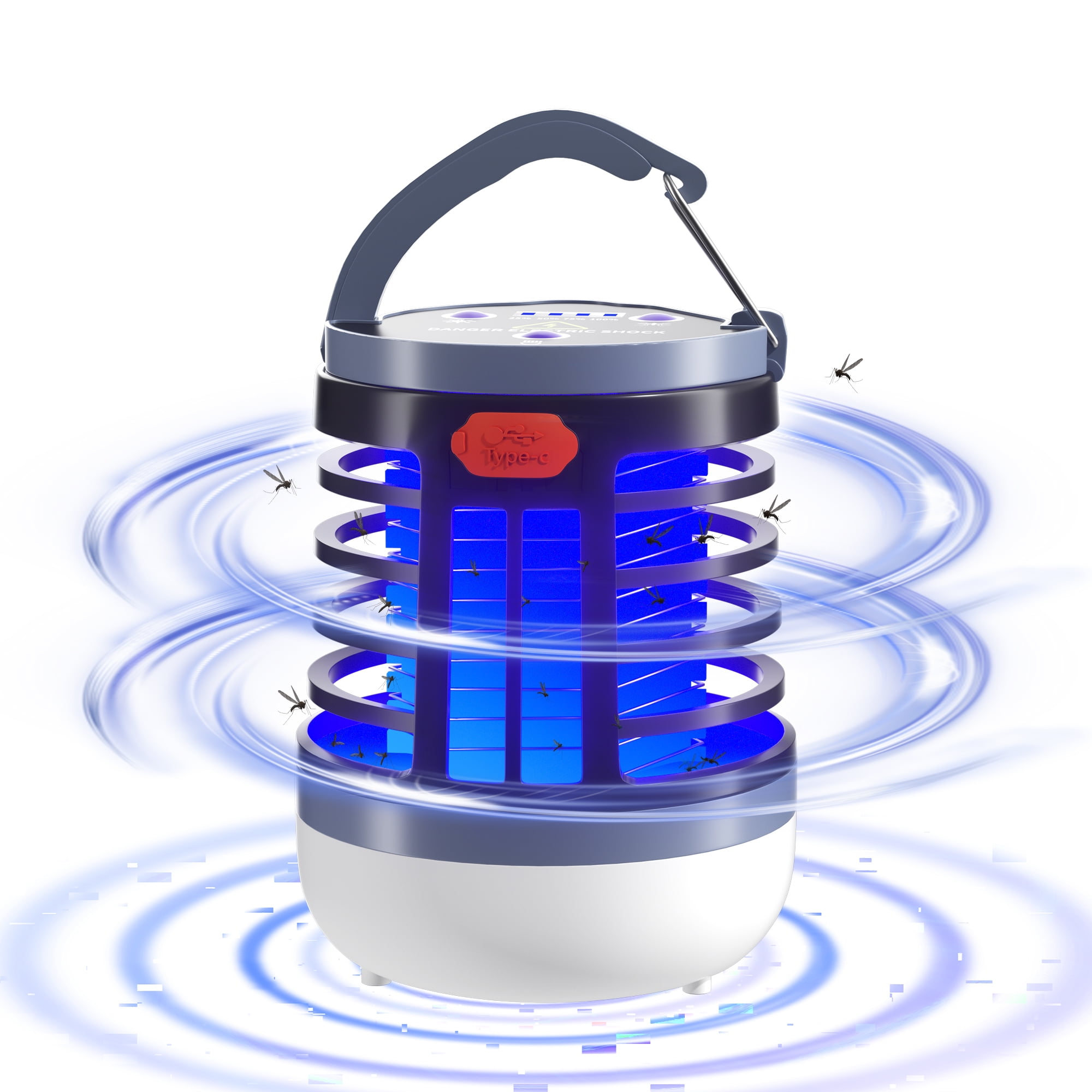 Bug Zapper, Electric Mosquito Zapper for Indoors, Wireless Killer for Mosquitos, Insects, Flies