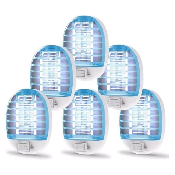 Bug Zapper Indoor 6 Pack, Electronic Mosquito Killer with Blue Light, Fly Trap for Home, Kitchen, Bedroom, Baby Room - Safe, Effective Insect Control