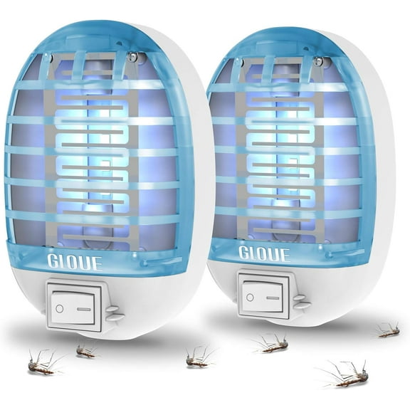 Bug Zapper Indoor, Mosquitoes Killer Mosquito Zapper, Electronic Fly Trap Insect Killer, with Blue Lights for Living Room, Home, Kitchen, Baby Room, Office(2 Packs)
