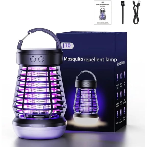 Bug Zapper Indoor Outdoor, Electric Mosquito Kiler Fly Trap with LED Light, 2000V Cordless Portable Mosquito Zapper Flying Insects Kiler with Lamp Bulb for Home Camping Patio Backyard