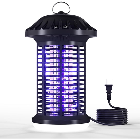 Bug Zapper Indoor & Outdoor, Water Proof Mosquito Zapper with LED Light, 4200V Electric Bug Zapper for Home Patio Office Courtyard (Black)