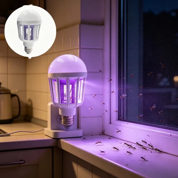 Bug Zapper Light Bulb 2 in 1 LED Light, Mosquitoes Killer Lamp Led, For Fruit Flies, Mosquito, Bug, Insect and Fly Control Killer - Traps