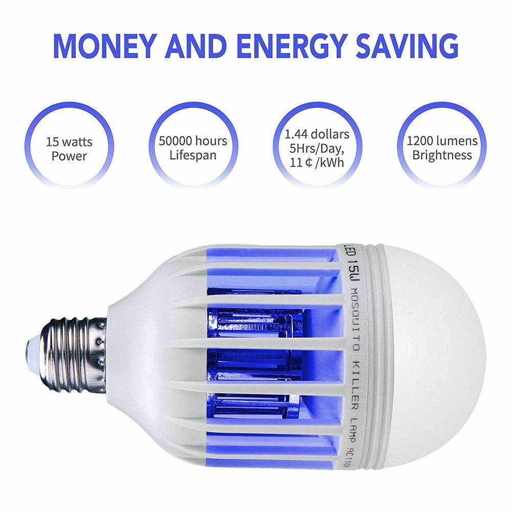 Bug Zapper Night Light Dual Bright LED Light Bulb Mosquito Zapper Kids