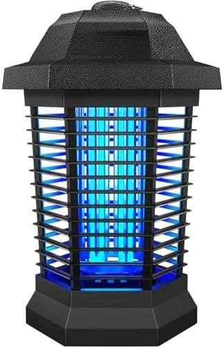 Bug Zapper Outdoor, Electric Mosquito Zapper, Fly Zapper Indoor Fly Traps, Mosquito Repellent Outdoor Patio and Backyard Covers 1/2 Acre, 3 Prong Plug, 4200V, ABS Fireproof Plastic Outer