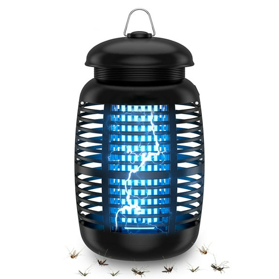 Bug Zapper Outdoor & IP44 Waterproof Mosquito Zapper Indoor & Camping Electric Fly Zapper Portable Fly Trap-Plug in (Black)