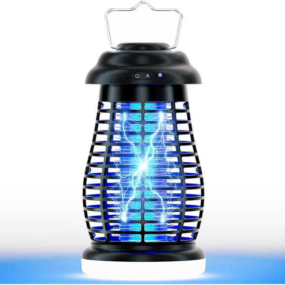 Bug Zapper Outdoor & Indoor,Cordless Portable Mosquito Zapper with Rechargeable 4800mAh Battery & Auto On/Off,Mosquito Repellent Outdoor Patio,Electric Fly Trap for Camping,Kitchen,Backyard,Patio