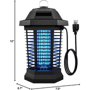 Bug Zapper Outdoor Indoor Electric Mosquito Zapper/Fly Traps/Fly Zapper 15W Replaceable Bulb, 90-130V, Anti-Electric Shock Design-Black