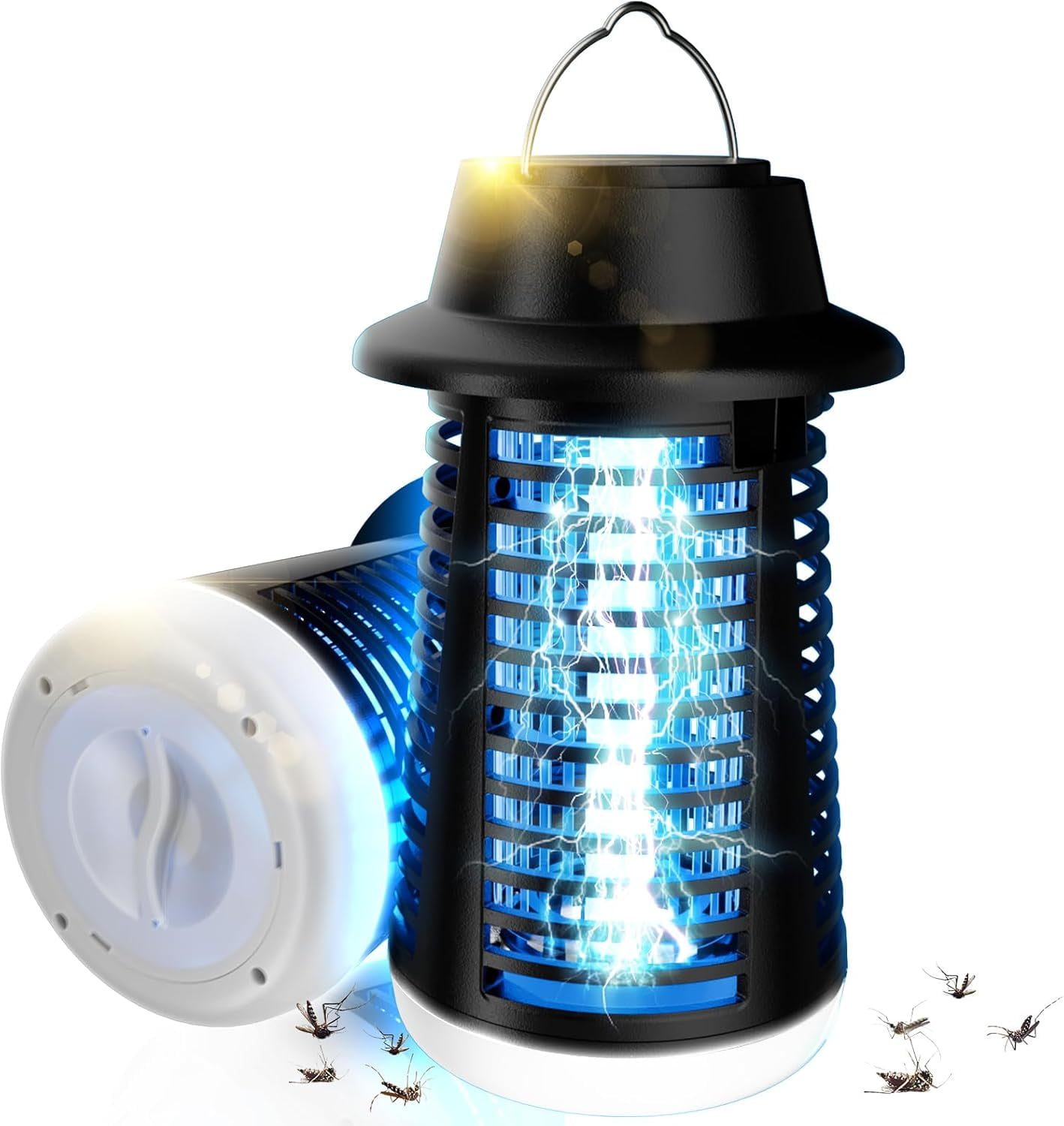 Bug Zapper Outdoor Indoor, Mosquito Zapper, Fly Trap, Waterproof Insect Killer, 3800V Electric Fly Zapper for Home, Patio, Camping, Kitchen, Black, KN-06