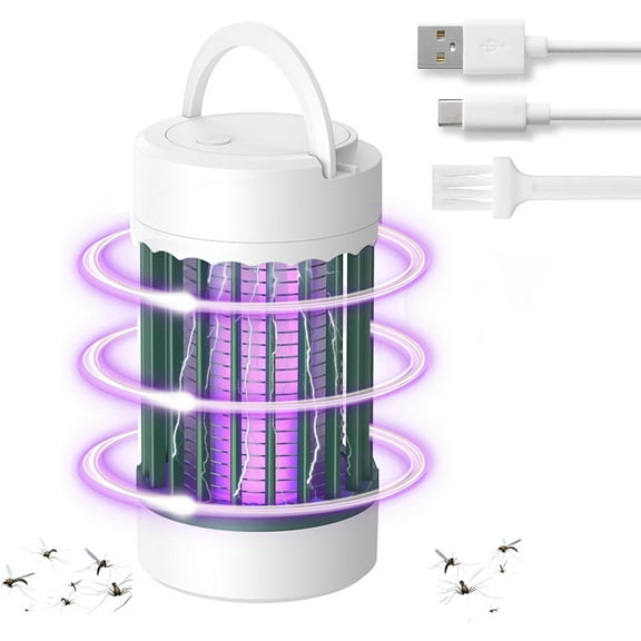Bug Zapper Outdoor and Indoor, Mosquito Zapper, Fly Zapper, Electric Rechargeable Cordless Waterproof Mosquito Trap, Mosquito Killer Lamp for Home, Patio, Camping and RV, USB Battery Powered
