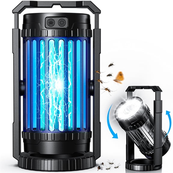 Bug Zapper Outdoor Indoor, Mosquito Zapper with 5000mAh Battery, Cordless & Rechargeable, 4 in 1 Mosquito Traps, 4200V High Powered