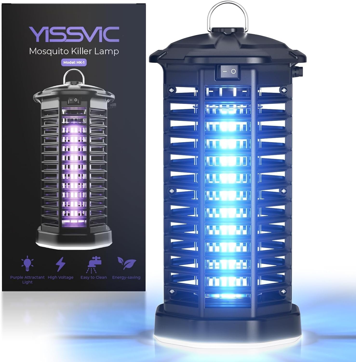 Bug Zapper Outdoor Indoor Waterproof Electric Mosquito Lamp Fly Zapper Killer Effective 4200V Plug in for Home Patio Office Courtyard