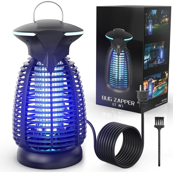Bug Zapper Outdoor for Mosquito Flies - Waterproof Insect Killer Trap Lamp Electric 4200V Powerful Bug Zappers Indoor with LED Light for Patio Porch Garage Backyard & Home