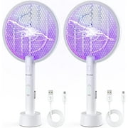 Bug Zapper, PALONE 2 in 1 USB Rechargeable Electric Fly Swatter Lamp & Racket, 3000V Pest Insects Control Flying Bugs Trap Mosquito Killer for Home, Kitchen, Office, Outdoor