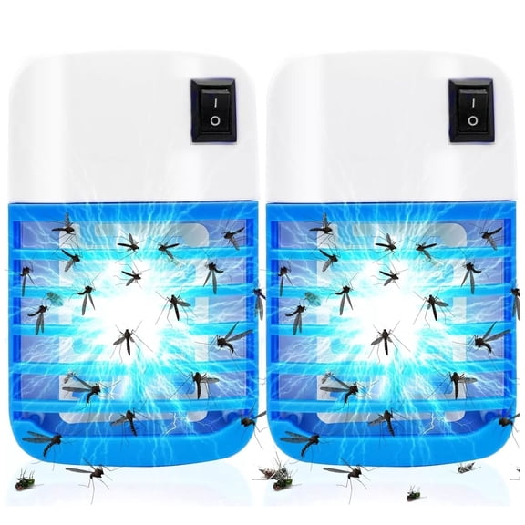 Bug Zapper Plug in Indoor Mosquito Kiler Zapper Fly Traps with Bug Lights, 2 Packs Electronic Flying Insect Trap for Home, Kitchen, Office, Bedroom